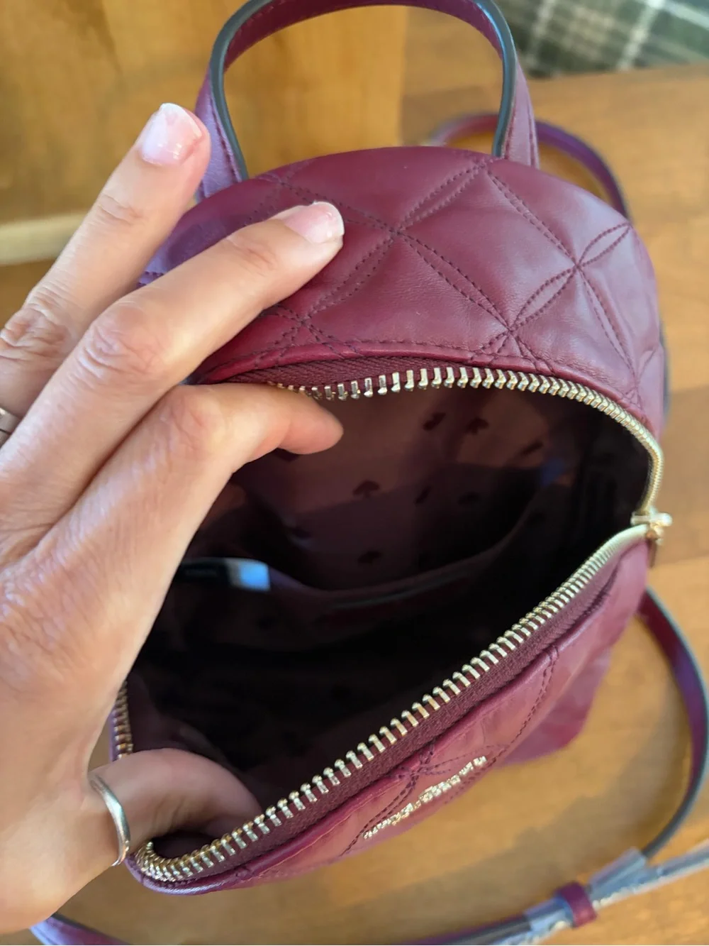 kate spade Quilted Mini Backpack in Wine